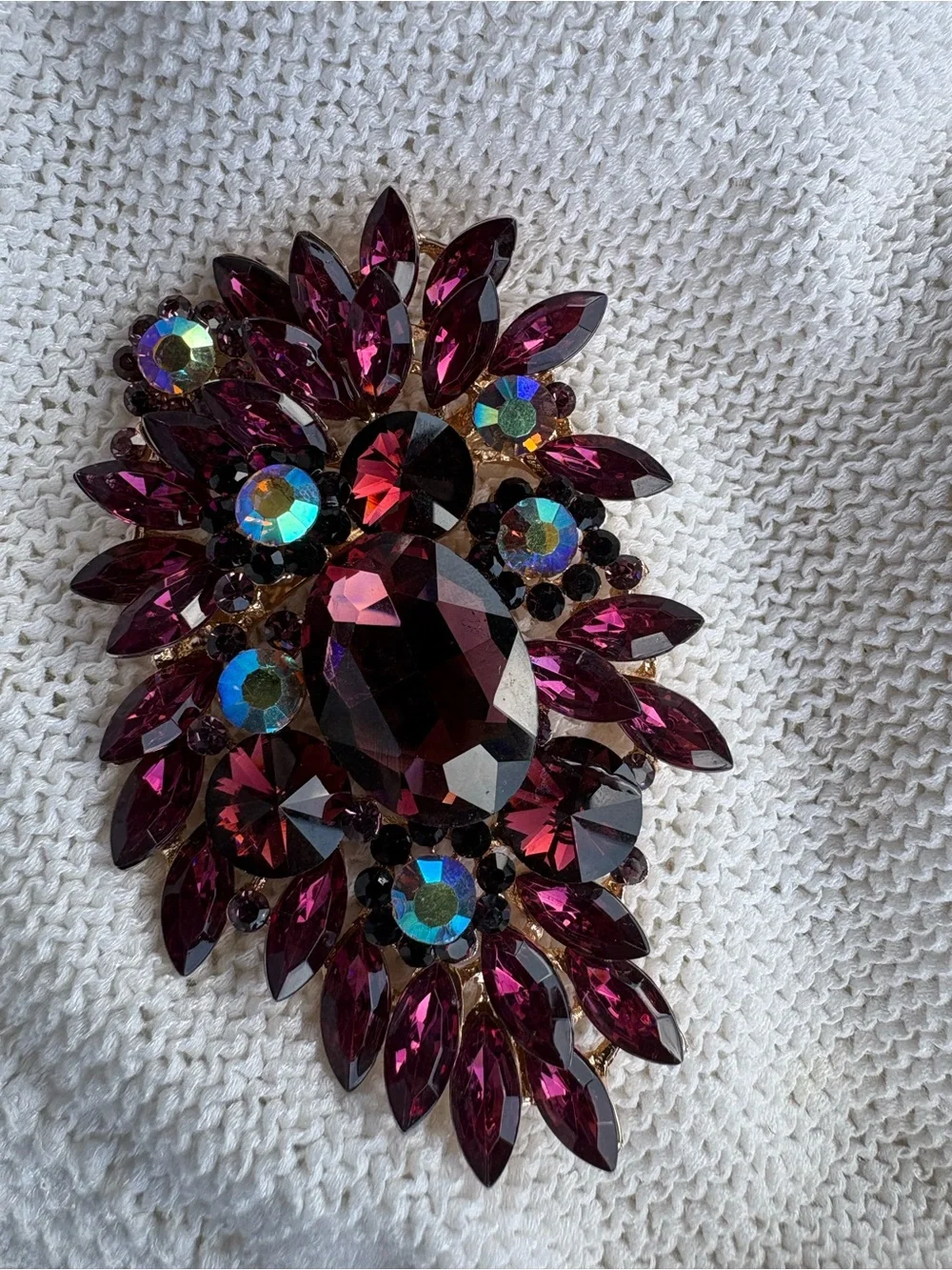 Purple Statement Crystal Brooch - Women Jewelry